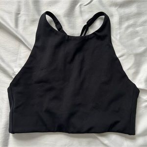 Girlfriend Collective Black Topanga Bra High Neck Sports Bra Size XXS